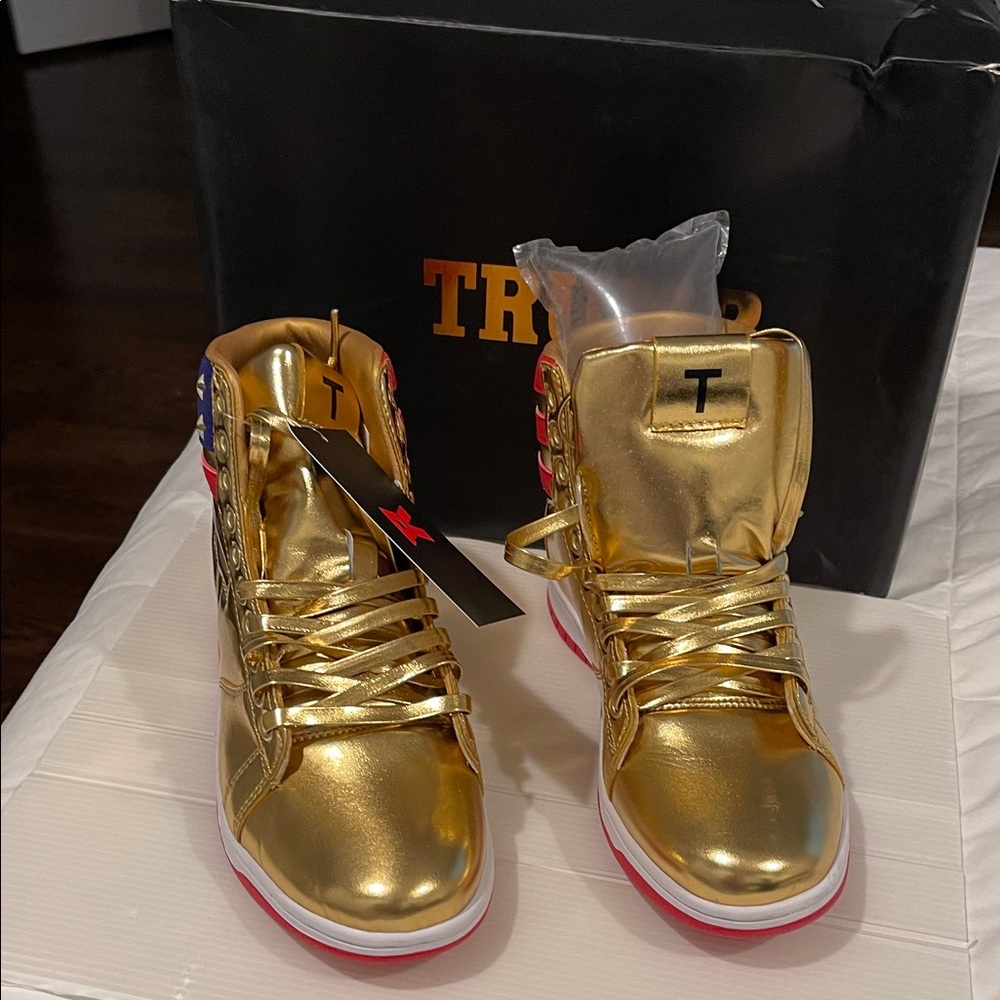 Gold High-Top Athletic Shoes - Picture 1 of 4